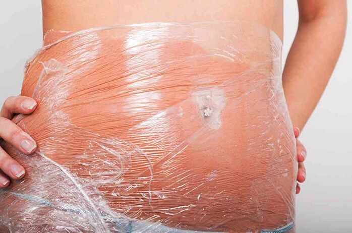 Wrap with cling film promotes fat burning in problem areas